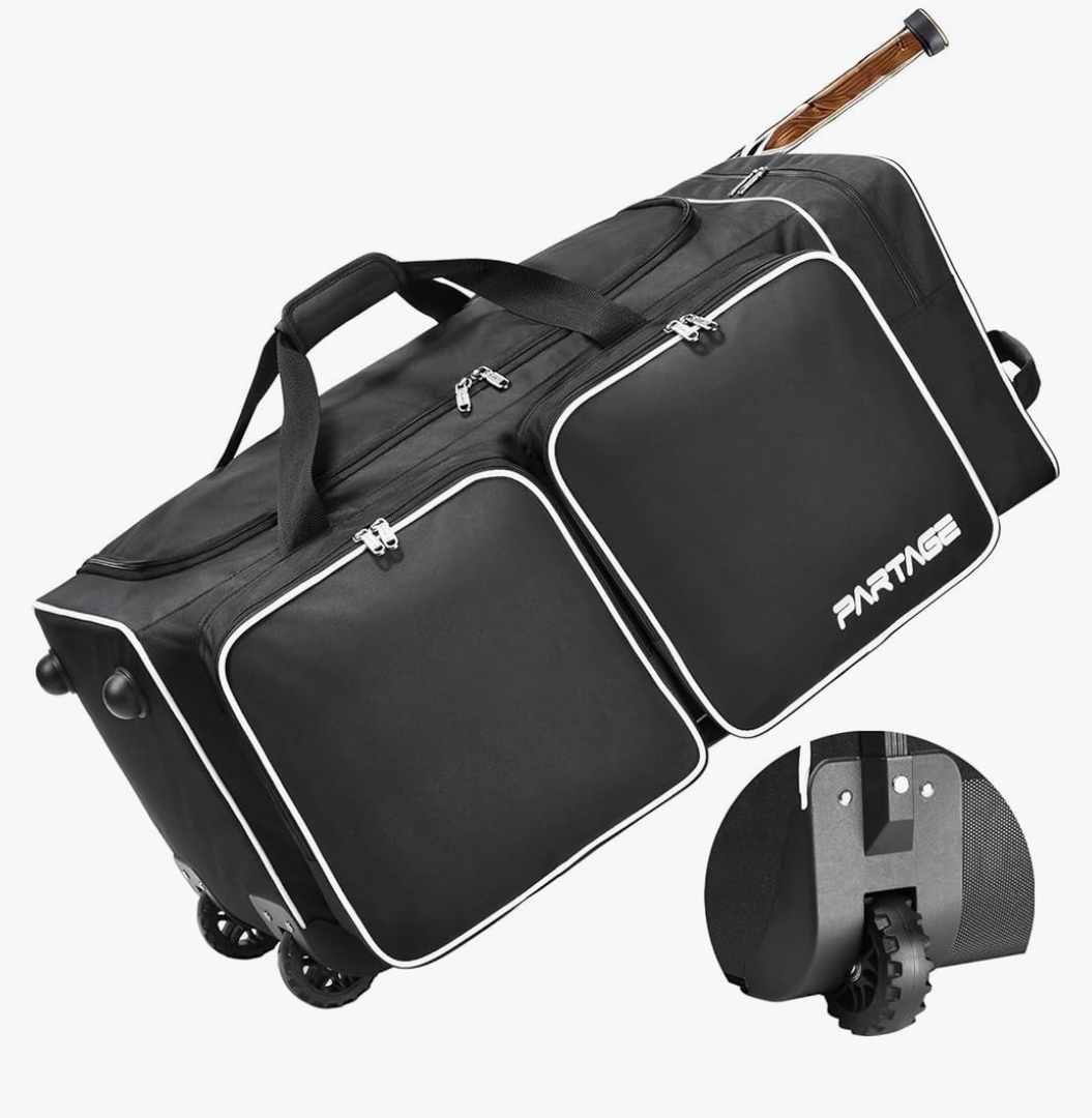 Partage Hockey Bag with Wheels, 33" Hockey Duffle Bag with Separate Shoe Compartment (Black)
50+ bought in past month