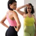 Sunzel Free to Be Tank, Crop Ribbed Tank Tops Seamless Racerback Camisoles No pad Camis Cropped Workout Gym Yoga (Medium, Lilac Fragilesprout Gumpink(3pcs)-crop)