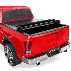 MOSTPLUS Soft Quad FOLD Truck Bed Tonneau Cover Compatible for 2002-2025 Dodge Ram 1500 Inclu. Classic & New Body/2003-2024 Ram 2500 3500 Fleetside (w/o RamBox) (6.5 FT Bed) On Top 68 Inch