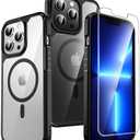 TAURI 5-in-1 Magnetic for iPhone 13 Pro Max Case Black, [Designed for Magsafe] with 2X Screen Protectors, [Not-Yellowing] Shockproof Slim Phone Case for iPhone 13 Pro Max