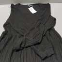 Ribbed Dress for Women Fall Plus Size Long Sleeve Crew Neck Knit High Waist Sweater Dress with Pockets, Size XL