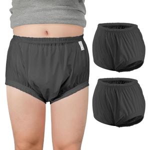 2 PCS Carer Adult Diaper Covers Noiseless Leakproof Underwear Cover Durable, Lightweight Waterproof Underwear for Incontinence (Black)