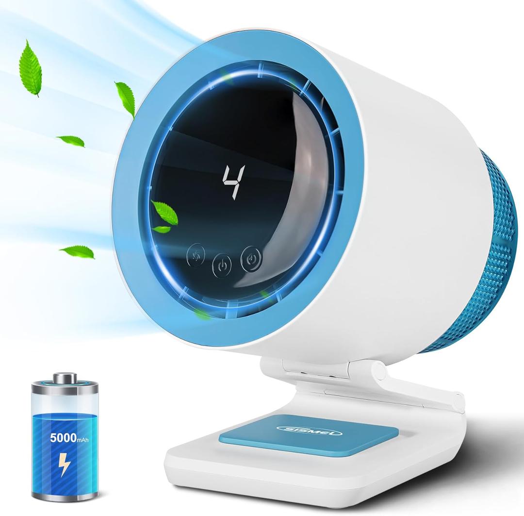 Desk Fan, Small Fan for Bedroom , Portable Fan with Air Purifier,Personal Fan with Four Different Emotions,Desk Fans Small Quiet,4 Speed Adjustment,Cooling Fan for Home, Office, Bedroom(5000mAh) (White)