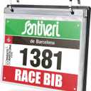 Race Bib Holder, 20 Sleeves, Runner's Race Bib Album, Bib Number Display Holder, Vinyl Sheet Protectors, Black