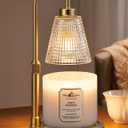 Big Gold Candle Warmer Lamp with Timer, Dimmable Candle Warmer for Home Decor, Height Adjustable Candle Lamp for Jar Candles, Birthday Gifts for Women Mom, House Warming Gifts New Home