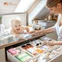 ZenStorage Cotton Linen Drawer Organizer for Baby Clothes, 12Pack Foldable Nursery Dresser Divider, Multi-Size Set Dresser Drawer Organizer for Nursery, Bedroom and Closet, Beige