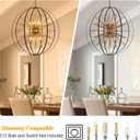 43.3" Black Gold Large Globe Sputnik Chandelier, 18-Light Mid Century Modern Starburst Golden Solid Metal Satellite Light Fixture for High Ceiling Living Room Dining Room Stairway, E12, Globe D43"