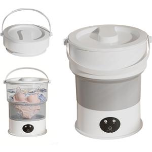 Compact Portable Laundry Device with Foldable Design – Small Mini Washer for Baby Outfits, Intimate Apparel, and Socks, Perfect for Apartments, Dorms, and Trips.