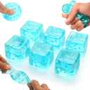 6 Pack Stress Balls Ice Cube with Snowflakes Inside, Sensory Squishy Ice Squeeze Toy Fidget Slow Rise Squishy Balls for Kids and Adults Anxiety Relief, Birthday Gifts Party Favors, Classroom Prizes, 1.4 inches