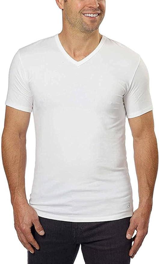Calvin Klein Cotton Stretch 3 V Neck T Shirts 2 pack S