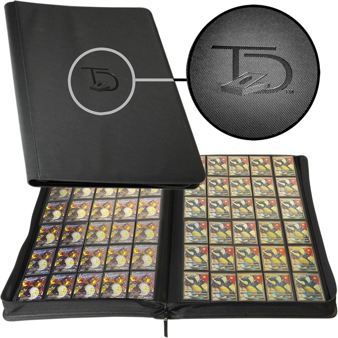 TopDeck 2000 Card Binder - TCG ARCHIVE - 30 Pocket Card Binder - Ringless Binder Compatible with Pokemon Cards, Yu-Gi-Oh, Magic the Gathering, and More - Side Load Sleeves - Cards Album (Black), Holds up to 2000 cards