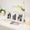 MODE HOME Triple 4x6 Picture Frame, 3 Opening Whitewashed Farmhouse Photo Frame Collage for Tabletop Display, Horizontal 3 Picture Frame 4x6 for Family Memories