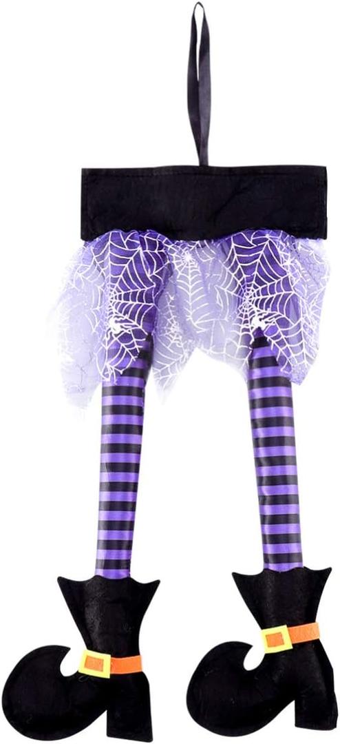 3 x NUOBESTY Halloween Witch Legs Hanging Decoration Halloween Party Home Decoration Supplies Purple