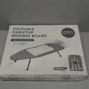 Metal Mesh Panel Tabletop Ironing Board | Foldable Iron Board | Heavy Duty Small Iron Board with Heat Resistant Cover and 100% Cotton 8mm Thicken Pad | 31.5"x11.8"x6.2" (Black/Grey)