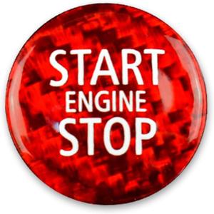 Hard Carbon Fiber Push Button Start Stop Engine Sticker for MINI Cooper R55 R56 R57(2007-2013), R60 (2010-2016), R58 R59 (2011-2015), R61(2012-2016) Frame Car Accessories Red