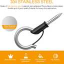 44-Pack 304Stainless Steel Q-Hanger Hook, Indoor and Outdoor Hooks Home Christmas Lights Hanger Hooks with Screw for Garage New Year Party Outdoor Easy Release Wire and Fairy Led Lights