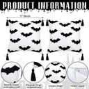 Set of 2 Halloween Pillow Covers 18 x 18 Inch Black Bat Embroidered Throw Pillow Case Fluffy Plush Cushion Cover Neutral Halloween Decorations for Home Indoor Sofa Couch Bedroom Living Room