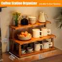 Coffee Mug Holder Countertop, Coffee Station Organizer, Counter Shelf for Tea Coffee Bar Accessories, Matcha Stand, Cup Display, Kitchen Condiment Storage Rack,3tier,19.69IN
