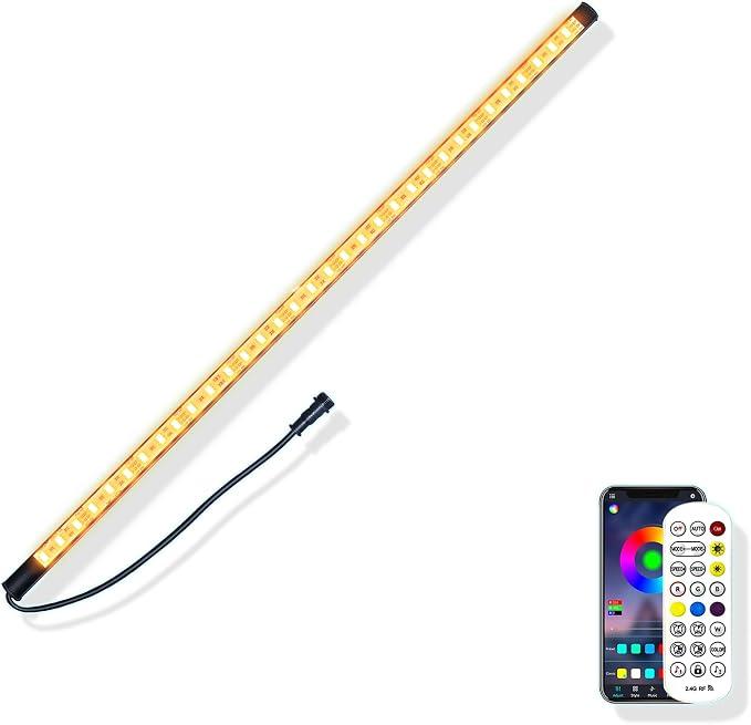 Gepas LONGRUNNEW Replacement 11.8'' LED Light Strip Color Changing for Waterfall Spillway Pool Fountain with Adapter, Remote Control Designed