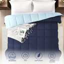 Homelike Moment Twin Comforter Duvet Insert- Blue Down Alternative Bed Comforter Twin Size, Lightweight Bedding Comforters Quilted Soft All Season Reversible Navy/Light Blue