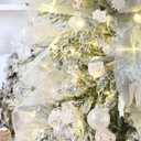 Sea Team Christmas Baubles Set Clear Plastic Shatterproof Multi-Size Decorative Christmas Baubles with Stuffed Delicate Decorations (25 Pieces, White)