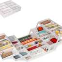 3 Tier Drawer Organizer - Expandable Junk Drawer Organizer Smart Office Supply Organizer, Folding Kitchen Tool Storage Multi Level Desk Organizer for Makeup, Jewelry Storage(2 Row 3 Tier, White)