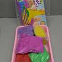 AtMini Play Sand with 6 Colored Sands of 11lbs, Including a Sand Tray with Lid - Sensory Toy Kits and Sand Art Kits for Kids (Pink Tray)
