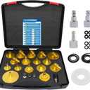20Pcs Master Cylinder Brake Bleeder Adapter Kit, Aluminum Brake Pressure Bleeding Set Tool with Quick Connector Compatible with VW BMW Toyota Honda Nissan Most Vehicles