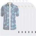 BALEINE 40'' Translucent Garment Bags, 6 Packs PEVA Dress Bag for Closet Clothes Dresses Suit Coats Storage (White, 6PK)