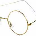 4E's Novelty Gold Metal Round Glasses, Fake Non Prescription Kids Circle Costume Glasses for Boys & Girls,100th Day of School Old Man Lady Dress Up Granny Accessories