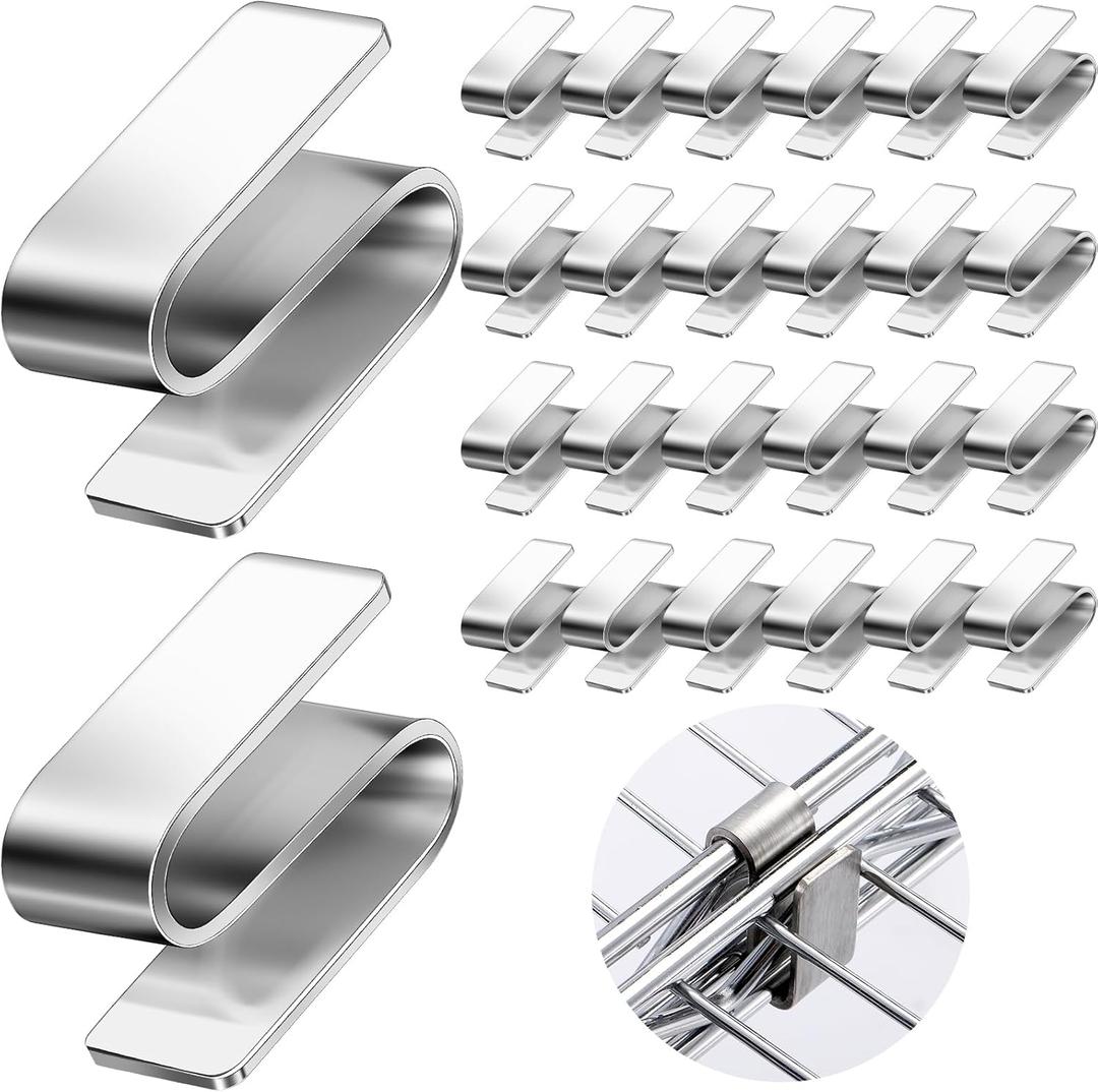 24 Pcs Connecting S Hook for Wire Shelf System, Wire Shelf S Pegboard Hooks for Racks Shelves Warehouses Shopping Malls Garden Places Shelving Accessories Tool (Steel Color)