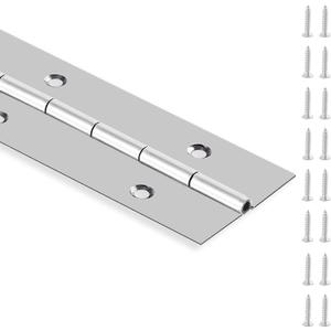 Piano Hinge 24 Inch Heavy Duty Stainless Steel Piano Hinge Continuous Hinge for Cabinet, Door, DIY Wood Boxes, 0.047" Leaf Thickness, 2" Open Width