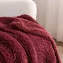 Bedsure GentleSoft Fluffy Burgundy Red Throw Blanket, Maroon Red Decor Gifts for Women, Soft Cozy Fuzzy Sherpa Fleece Plush Thick Warm Faux Fur Throws for Couch, Bed, Blanket for Mom, 50x60