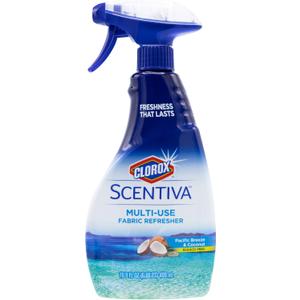 Clorox Scentiva Refresher Spray, Pacific Breeze & Coconut Scent - Multi-Use Fabric & Linen Freshener Spray - Odor Eliminator for Home, Upholstery, Bedding, Curtains, Room, 16.9 Fl Oz