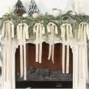 Janinka 12 Pcs 3 Sizes Beige Velvet Bows Christmas Ornaments Cream Velvet Staircase Wreath Rustic Crafts Bows for Xmas Home Decor Christmas Tree Party Indoor Outdoor Door Holiday Decor