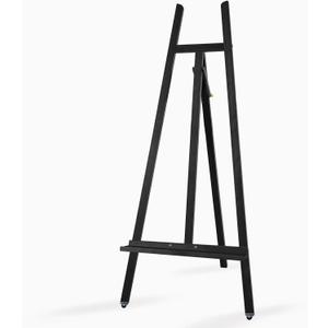 A - Frame Wooden Display Easel - Adjustable Lyre Beechwood Studio Easel Stand Holding Canvas Up to 90", Inclinable Artist Floor Painting Easel for Artwork Painting, Black, 25 Inches X 25 Inches X 61 Inches