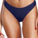 Tempt Me Women Cheeky Bikini Swimsuit Bottom - High Cut Bathing Suit Bottoms Low Rise Brazilian Swim Bottom 2025 Swimwear (Large, Navy Blue)