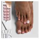 BTArtboxnails XCOATTIPS Bare 5-Shades Nude Press on Toenails - 4-Week Wear Square Toenails, Easy to Apply, Soak Off, Salon Quality Value at Home, 15 Sizes - 150 Fake Nails