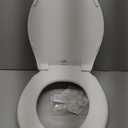 BEMIS 7750TDG Commercial Heavy Duty Open Front Toilet Seat with Cover, Industrial Seat with Secure Installation, Made in USA, Round, White