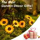 Solar Powered Sunflowers for Outside, Auto ON/Off Solar Garden Lights Outdoor Waterproof, 3 Packs Walkway Solar Lights with 9 Sunflowers for Garden, Yard and Lawn Ornaments