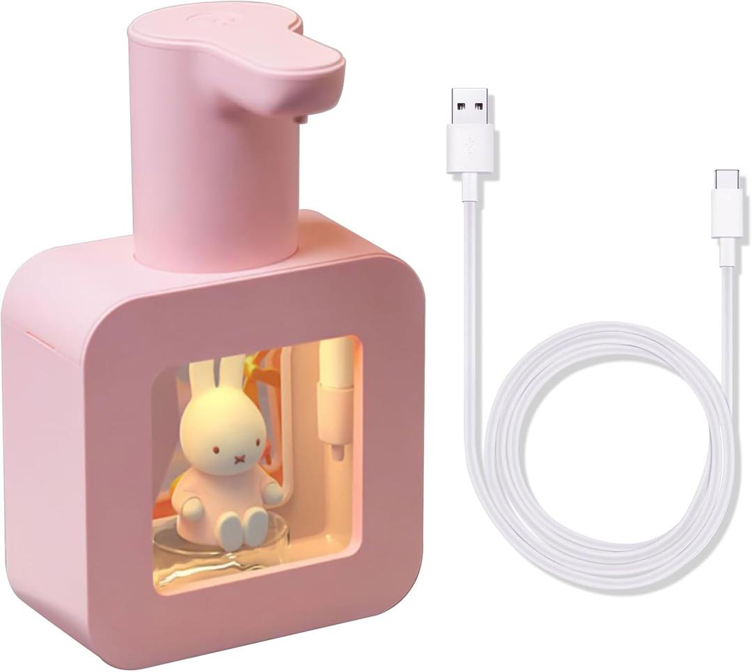 Mipow x Miffy 2025 New Model Automatic Soap Dispenser Touchless - 3 Adjustable Foam Levels Smart Sensor, Hand Soap Dispenser for Bathroom Kitchen Home Office, Pink (2025 Upgraded Version)