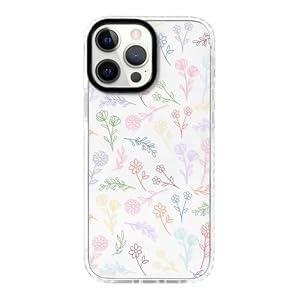 NITITOP Compatible for iPhone 14 Pro Case Cute Flower Floral Clear for Women Girl Ultra Slim Crystal Shockproof Soft TPU Anti-Yellow Protective Phone Cover - Colorful