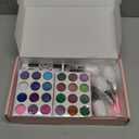 Temporary Glitter Tattoos Kit Kids, 48 Colors Powder with 209 Temporary Tattoo Stencils and 5 Luminous Tattoo Stickers, Body Nail Arts and Craft Glitter Make Up Kit, Gifts for Girl Boy Party