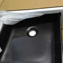 20 Inch Black Bathroom Sink Rectangular, 20x14 Bathroom Sinks Above Counter Porcelain Ceramic Countertop Hand Wash Vessel Bathroom Sink Art Basin, Black, 20" x 14"