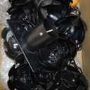 Oak Leaf Rain Chain with Adapter, 8.5ft Adjustable Lotus Rain Catcher Chain for Gutters Outside Downspout, for Divert Water and Home Display, Black Powder Coated