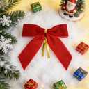 48 Pcs Red Velvet Bows for Christmas Tree, Red Bow Velvet Christmas Tree Bows Ornaments for Gift Wrapping Door Vintage Garland Wreath,Rustic Holiday Decor 1" Wide,3.5 x 3.5 Inch