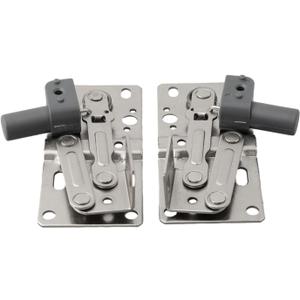 1 Pair Soft Close Flip Down Tray Hinges with Damping Design,Self Closing Cabinet Door Hinges,Tip-Out Door Support Frame 45 Opening Angle for Closets Bookcases Sink Hinge Scissor Hinge (Sliver)