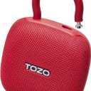 TOZO PE1 Portable Bluetooth Speakers with Adjustable Carabiner, Mini Bluetooth Wireless Shower Speaker with IPX8 Waterproof, 32H Playtime Punchy Bass Audio Speaker for Home, Outdoor and Travel, Red