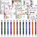 Geyee 24 Pcs Christian Gifts for Women Bulk Christmas Gifts Mini Religious Notepads and Pens Prizes Gift Bible Verse Scripture Journals for Church Women Coworkers Office Travel Favors(Bible)