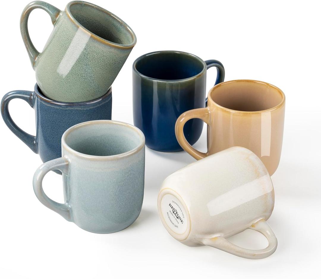 Bestone Coffee Mugs Set of 612 oz Coffee Mugs, Ceramic Mugs with Handles,Cups Microwave & Dishwasher safeVibrant Colors